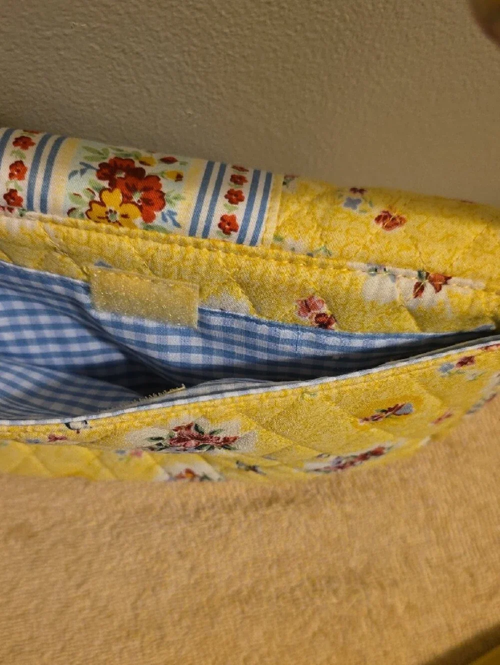 Yellow Floral Quilted Shoulder Bag Set - Inv.537